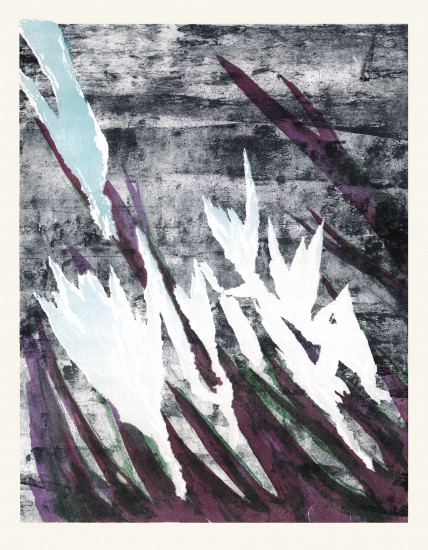 Sylwia Jakubowska - Miejsca z pozoru łagodne, litografia, algrafia 64x50cm (2017)